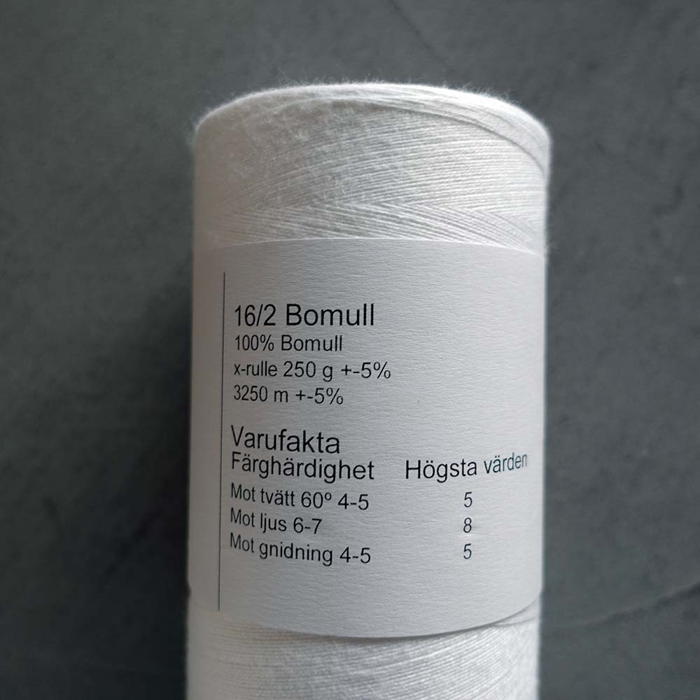 Bomull 16/2 Blekt Cotton Yarn